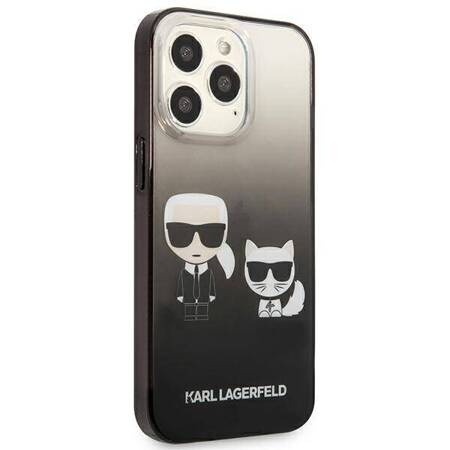 Karl Lagerfeld Gradient Ikonik Karl & Choupette - Case for iPhone 13 Pro (Black)