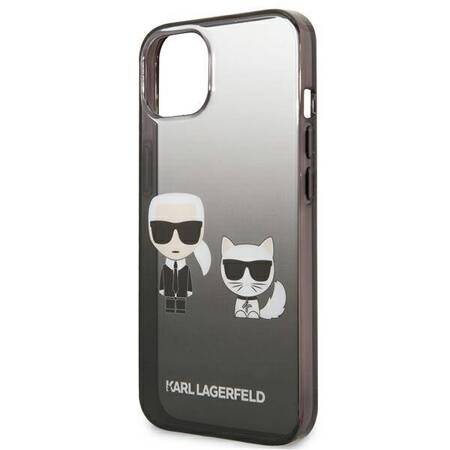 Karl Lagerfeld Gradient Ikonik Karl & Choupette - Case for iPhone 13 mini (Black)