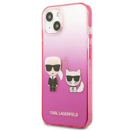 Karl Lagerfeld Gradient Ikonik Karl & Choupette - Case for iPhone 13 mini (Pink)