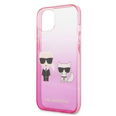 Karl Lagerfeld Gradient Ikonik Karl & Choupette - Case for iPhone 13 mini (Pink)