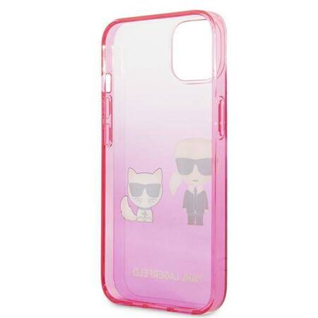 Karl Lagerfeld Gradient Ikonik Karl & Choupette - Case for iPhone 13 mini (Pink)