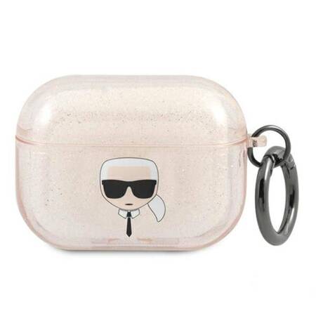 Karl Lagerfeld Karl Head Glitter - Case for Airpods Pro (Gold)