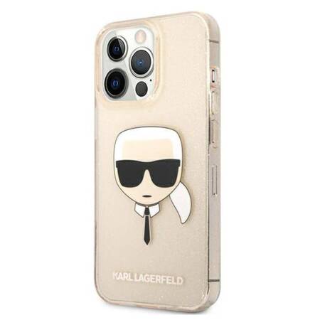 Karl Lagerfeld Karl’s Head Glitter - Case for iPhone 13 Pro (Gold)