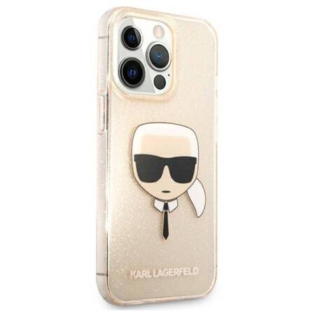 Karl Lagerfeld Karl’s Head Glitter - Case for iPhone 13 Pro (Gold)