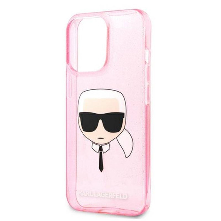 Karl Lagerfeld Karl’s Head Glitter - Case for iPhone 13 Pro Max (Pink)