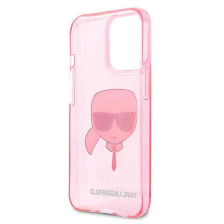 Karl Lagerfeld Karl’s Head Glitter - Case for iPhone 13 Pro Max (Pink)