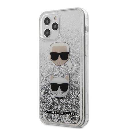 Karl Lagerfeld Liquid Glitter 2 Heads - iPhone 12 / iPhone 12 Pro Case (Silver)