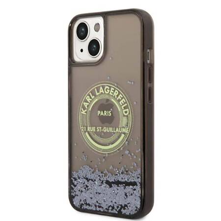 Karl Lagerfeld Liquid Glitter RSG - Case for iPhone 14 (Black)