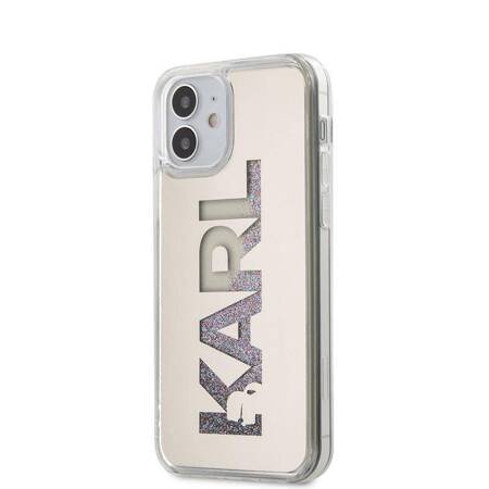 Karl Lagerfeld Logo Karl Liquid Glitter Multi Mirror - iPhone 12 Mini Case (Silver)
