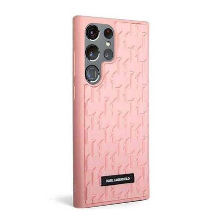Karl Lagerfeld Monogram 3D Pattern - Case for Samsung Galaxy S23 Ultra (Pink)