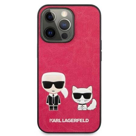Karl Lagerfeld PU Leather Karl & Choupette Embossed - Case for iPhone 13 Pro (Fuchsia)