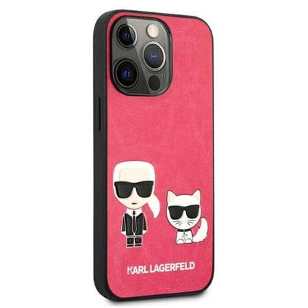 Karl Lagerfeld PU Leather Karl & Choupette Embossed - Case for iPhone 13 Pro (Fuchsia)