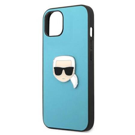 Karl Lagerfeld PU Leather Karl's Head Metal - Case for iPhone 13 mini (Blue)