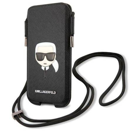 Karl Lagerfeld Saffiano Ikonik Karl`s Head Pouch - Smartphone bag S/M