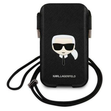 Karl Lagerfeld Saffiano Ikonik Karl`s Head Pouch - Smartphone bag S/M