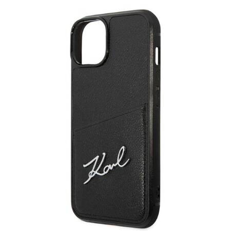 Karl Lagerfeld Signature Logo Cardslot - Case for iPhone 14 Plus (Black)