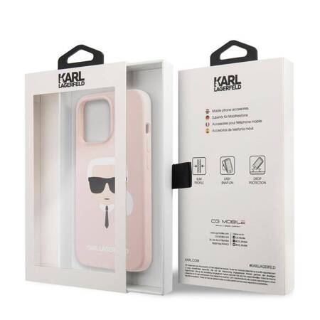 Karl Lagerfeld Silicone Ikonik Karl`s Head - Case for iPhone 13 Pro (Pink)