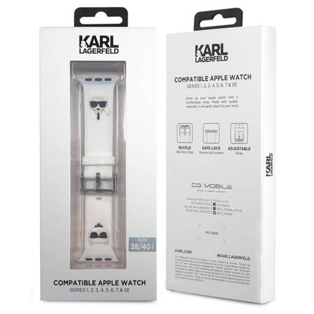 Karl Lagerfeld Silicone Karl & Choupette Heads - Watch Strap for Apple Watch 38/40/41 mm (White