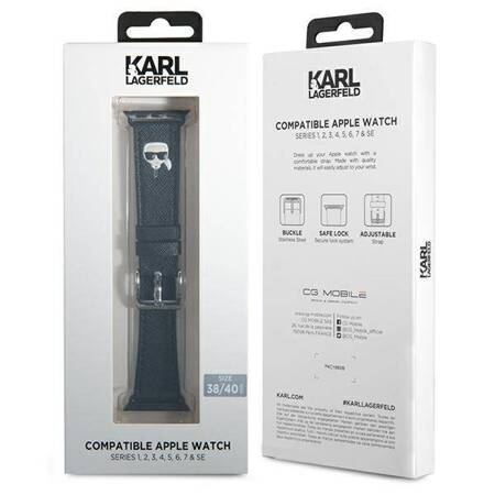 Karl Lagerfeld Silicone Karl Head - Watch Strap for Apple Watch 38/40/41 mm (Black)