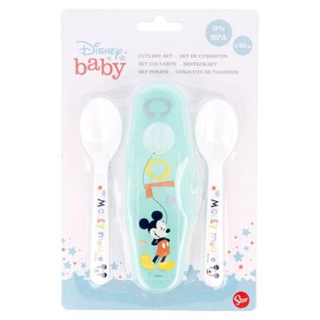 Mickey Mouse - 2 spoon for feeding + case (Cool)