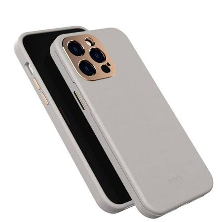 Moshi Napa Midnight - Leather case for iPhone 14 Pro Max (Serene Gray)