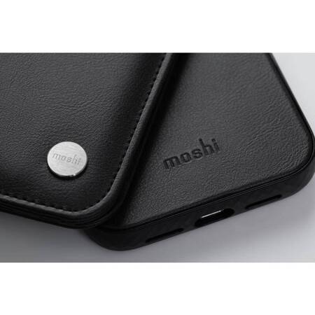 Moshi Overture Case with Detachable Magnetic Wallet for iPhone 13 Pro (SnapTo™) - Jet Black