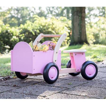 New Classic Toys - Pink wooden cargo bike