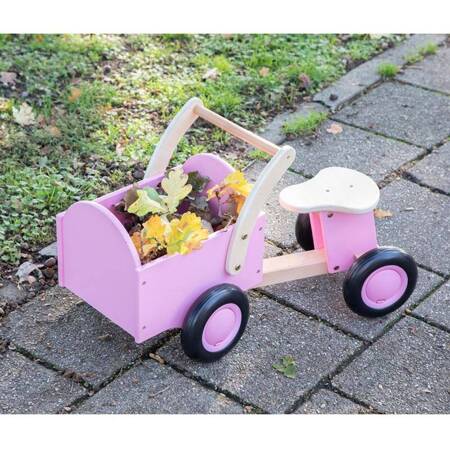 New Classic Toys - Pink wooden cargo bike