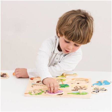 New Classic Toys - Wooden Puzzle Safari (8 elements)