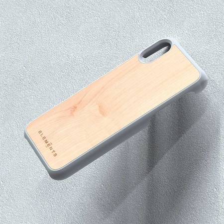 Nordic Elements Original Gefion - Case for iPhone Xs / X with real maple wood (Light Grey)