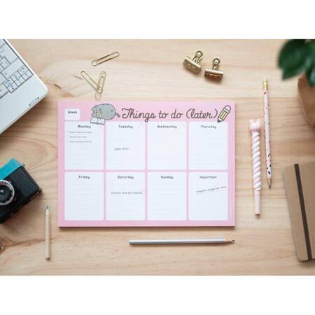 Pusheen - Weekly desk planner from the Rose collection of 54 sheets