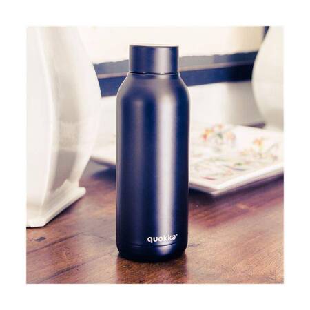Quokka Solid - Stainless steel double wall vacuum insulated water bottle, portable thermos 510 ml  (Jet Black)