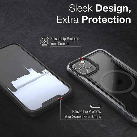 Raptic Shield Pro Magnet - Aluminium Case for iPhone 12 Pro Max MagSafe (DROP TEST 4M) (Black)