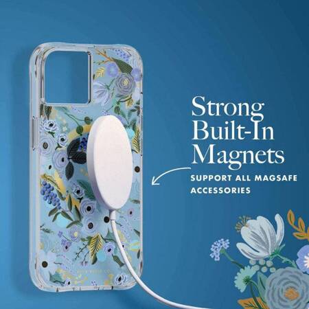 Rifle Paper Clear MagSafe - Case for iPhone 14 (Garden Party Blue)