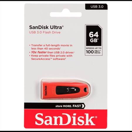 SanDisk Ultra - Pendrive 64GB USB 3.0