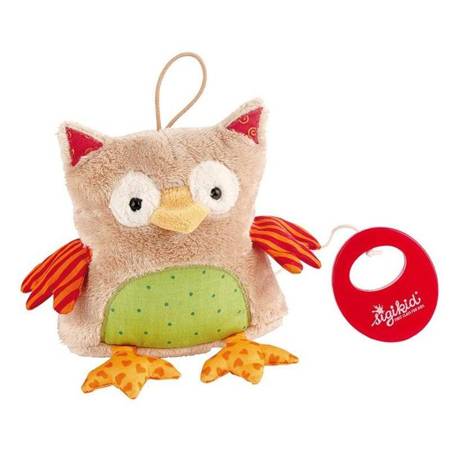 Sigikid - Owl with a music box with a pendant (13 x 14 x 11 cm)