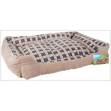 Soft bed sofa for a dog 75 x 58 x 19 cm size. L (beige)