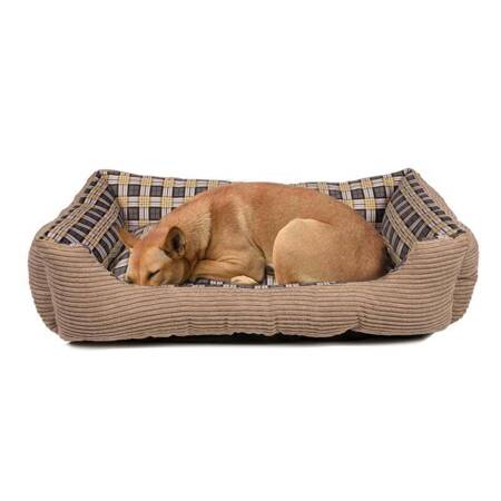 Soft bed sofa for a dog 75 x 58 x 19 cm size. L (beige)