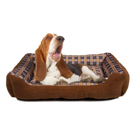 Soft bed sofa for a dog 75 x 58 x 19 cm size. L (brown)