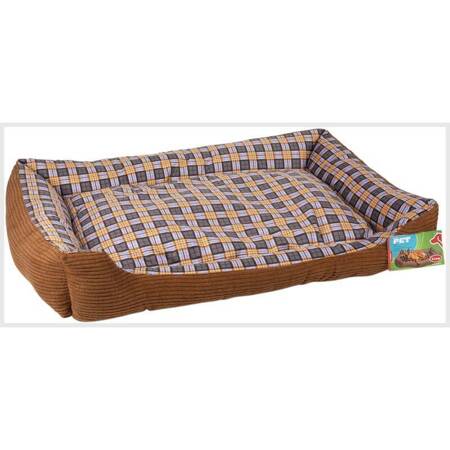 Soft bed sofa for a dog 90 x 70 x 20 cm, size XL (brown)