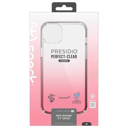 Speck Presidio Perfect-Clear + Ombre - Etui iPhone 14 Max z powłoką MICROBAN (Clear / Vintage Rose Fade)