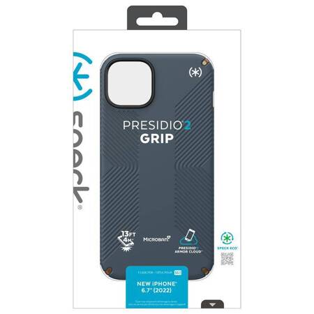 Speck Presidio2 Grip - Etui iPhone 14 Max z powłoką MICROBAN (Charcoal / Cool Bronze / Slate)