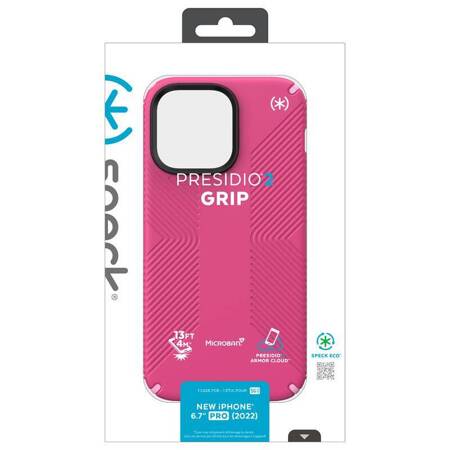 Speck Presidio2 Grip - Etui iPhone 14 Pro Max z powłoką MICROBAN (Digitalpink / Blossompink / White)