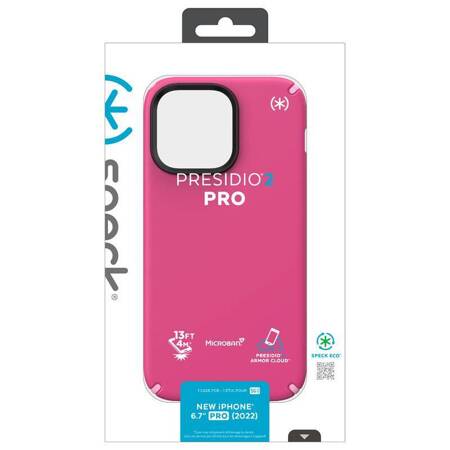 Speck Presidio2 Pro - Etui iPhone 14 Pro Max z powłoką MICROBAN (Digitalpink / Blossompink / White)