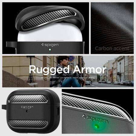 Spigen Rugged Armor - Case for Apple AirPods Pro 1 / 2 (Black)