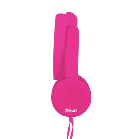 Trust Nano - Foldable Wired On-Ear Headphones (Pink)