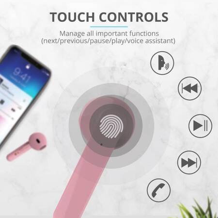 Trust Primo Touch - Wireless Bluetooth headphones (pink)