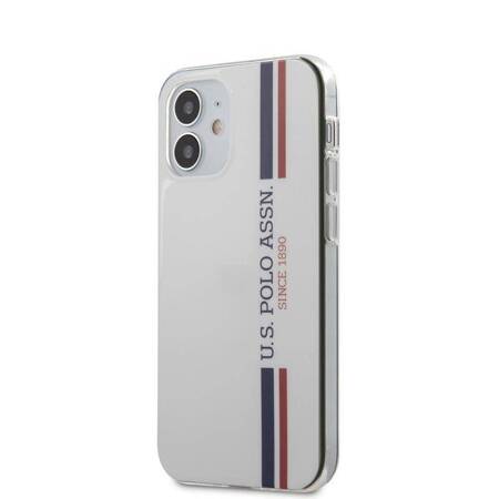 US Polo Assn Shiny Tricolor Stripes - Case for iPhone 12 Mini (white)