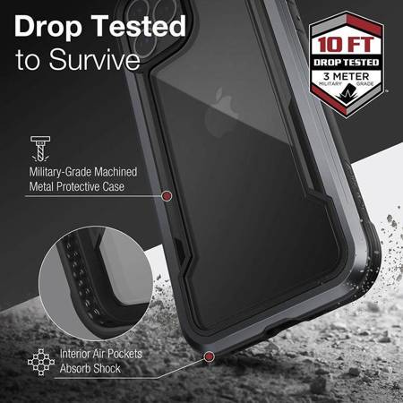 X-Doria Raptic Shield - Aluminum Case for iPhone 12 Pro Max (Drop test 3m) (Black)