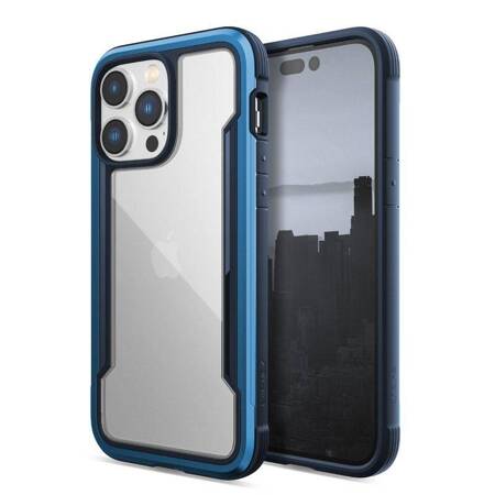 X-Doria Raptic Shield - Aluminum Case for iPhone 14 Pro Max (Drop-Tested 3m) (Marine Blue)